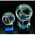 2 3/8" Round Baseball Optical Crystal Award